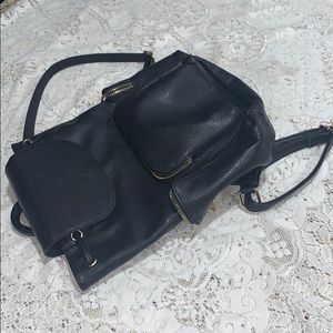 Black leather Aldo backpack